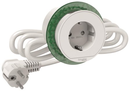 Schneider Electric XS Unica Bordenhet innebygd, 60 mm Hvit, Strømbrytere & vegguttak