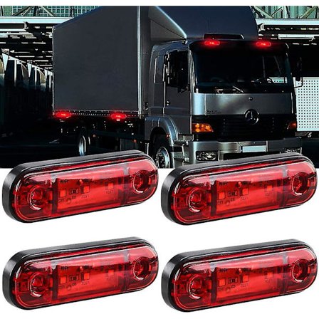 4 stk. LED Front Bakre Sidemarkeringslys 12v For Lastebil Campingvogn Lastebil Bobil Markeringslys (rød)