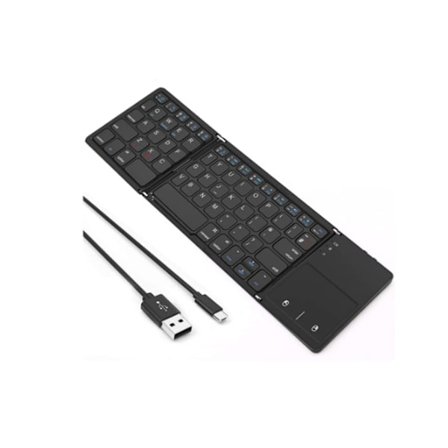 Tangentbord Vikbart tangentbord med USB och Bluetooth trådbunden anslutning Uppladdningsbart hopfällbart tangentbord Bärbart Slim och tyst UK Layout 