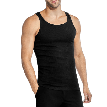 Bread & Boxers Ribbed Tank 2-pack Underlinnen t-shirts Herr Svart XL