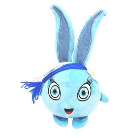 Studsande plyschleksak - glänsande, blå 22 cm