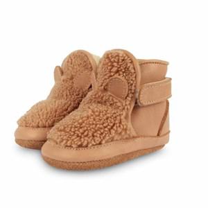 Donsje Amsterdam Light Maple Curly Faux Fur Richy Teddy Bear Crib Shoes 6-12 Months - Boots - 6-12 months - Beige