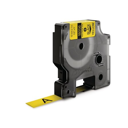 DYMO Tape Rhino krympslang 12mm svart på gul - Lyreco - Kontorsmaskiner - Märkmaskiner och tape - Tape - Dymo Rhino