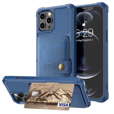 iPhone 13 Pro - Skal med Korthållare Blå