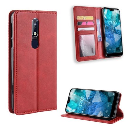 Bofink Vintage Nokia 7.1 etui - Rød