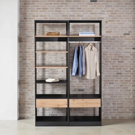 Vaatekaappi musta Sonoma 63x45x200cm