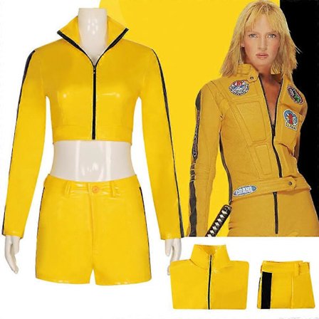 Kill Bill Vol. 1 Morsiamen asu keltainen univormu naisille Halloween-karnevaalipuku