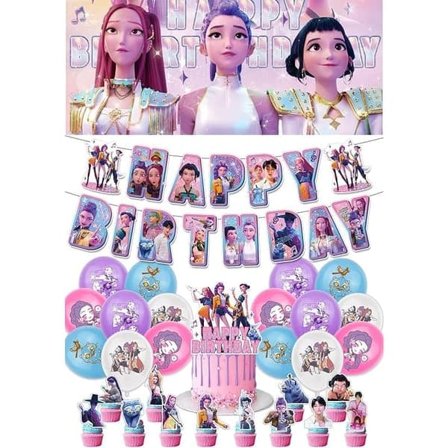 Kpop Devil Hunter-temafestartikler: engangsservice, bannere, balloner og babyfestkager