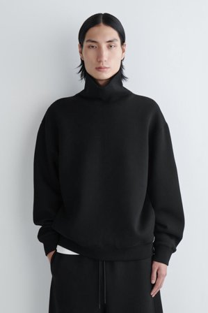 COS Men's Scuba Funnel Neck Sweatshirt in Black