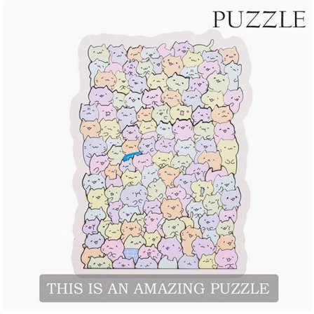 Sjov Kat Puslespil Samling: "Stor Mund Kat" Kat Serie Træpuslespil - Et Helbredende 1000-Brikkers Sæt