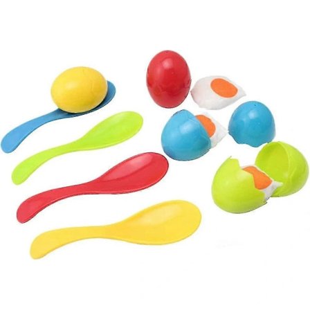 Egg and Spoon Race Game Set with Egg Yolk - Outdoor Games for Kids - Field Day Party Favors Toy