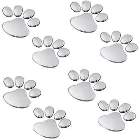4 Par Bear Dog Paw Dyre 3D Fodaftryk Bilstickere til Bildekoration