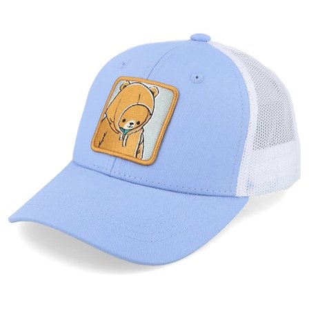 Kiddo Cap - Azul trucker Gorra - Kids Smiling Teddy Patch Light Blue/White Trucker @ Hatstore