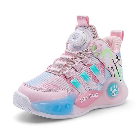 Pojkar Basketbollskor Hög Ovandel Andningsbara Sportskor Anti Slip Fashion Sneakers 3F299