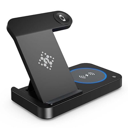 B-18 Fällbar Magnetisk Trådlös Laddare Klocka Hörlurar Telefon Laddningsdocka Stativ