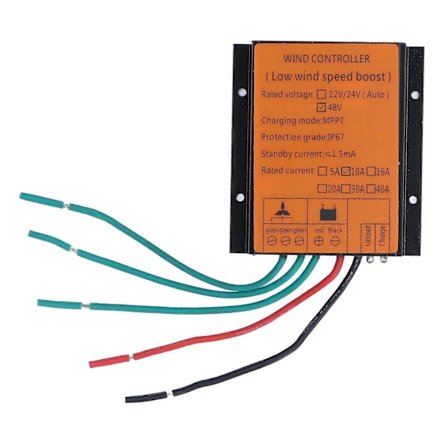 Vindladningsregulator 48V 600W MPPT Lavspændingsopladning IP67 Beskyttelse Step Up Vindenergi Regulatorer 10A