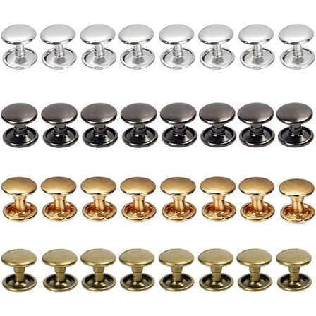 QU/Lädernit 400 stycken Dubbellockskruvar Nitrörformiga Nitar Fästnit Lädernitar Set Kraftigt Spänne för DIY Läderhantverk Nitar 4