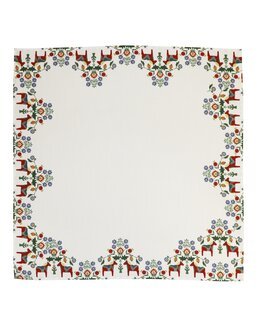 Bordsduk med tryckt Dalahästmotiv Vit - Redlunds