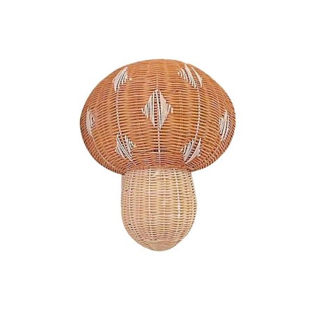 Svampe Lampe Håndlavet Rattan Lampskærm Svampeform