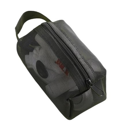 Bärbar fyrkantig nätväska för nycklar och hörlurar med dragkedja