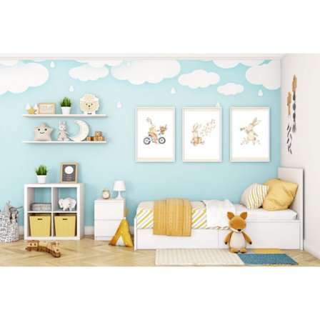 Barnrum 3st Kanin Affisch 21×30 CM