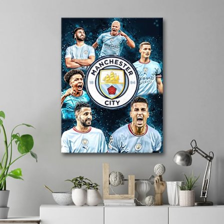 Skylt / Tavla - Manchester City - 59x42 cm - A2 - Väggdekoration