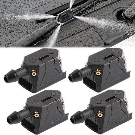 4 stk. Universal Vaskerdyse, Vinduesviskerdyser, Universal Bilviskerdyser, Sorte Vaskerdyser til Forruder, Visker Vand Spraydyser