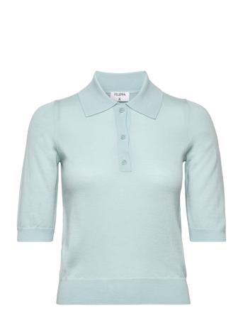 Merino Polo Shirt T-shirts & Tops Polos Blå Filippa K*Betinget Tilbud