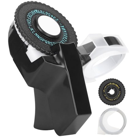 Etiketmaskine Sort Håndholdt Bærbar Trykmaskine Manuel Embossing Printer med Bånd