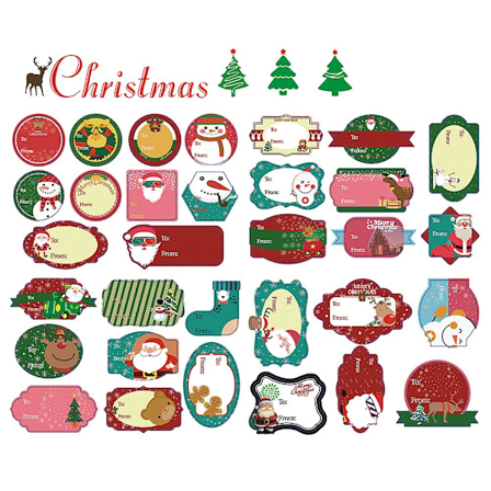 4 st. God Jul-klistermärken Jul-förseglingsklistermärken (13X19cm, som bilderna visar)