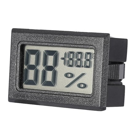 Digitalt LCD Hygrometer Innendørs Termometer Fuktighetsmåler for Hjem, Kontor, Drivhus (Svart)