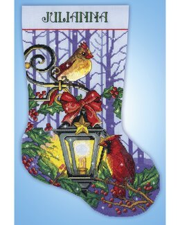 Broderikit Julstrumpa Lykta - Design Works Crafts