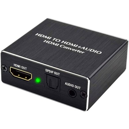 4K HDMI Audio Extractor Converter, HDMI til SPDIF Converter | HDMI til HDMI og Optisk SPDIF med 3.5mm Stereo, 3D Ready, 1080p