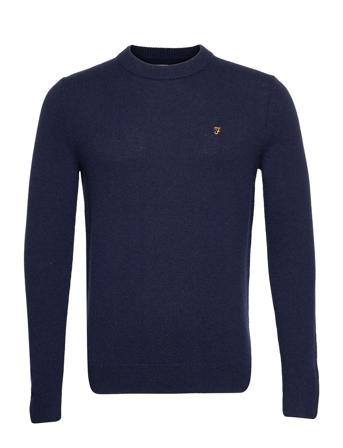 Birchall Crew Neck Jumper Neulepaita Pyöreä Kaula-aukko Tummansiniset Farah