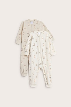 Kappahl | Piżamy ze zwierzęcym wzorem, 2-pak | Offwhite