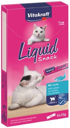 Vitakraft Liquid Snack Gusto Salmone Con Omega 3 Per Gatti Adulti