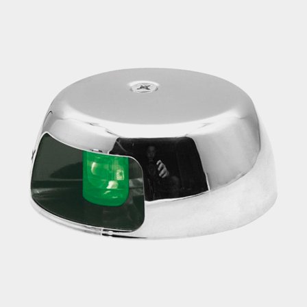 Luz de estribor para montaje en cubierta, 1 W, 12 V, 112.5°, acero inoxidable, verde, para barcos < 12 metros + fuente de luz LED 1 W