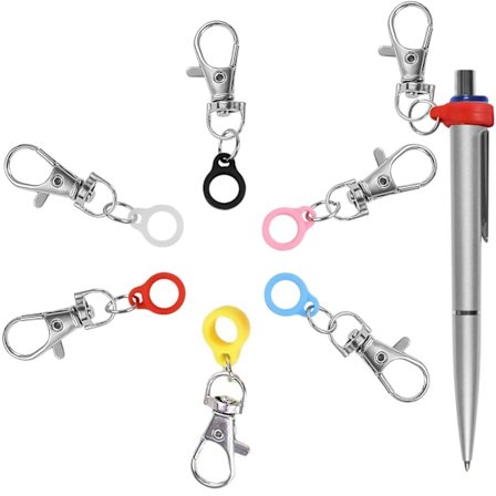 6 stk. udtrækkelige penneholdere - clips til kuglepenne til badge-rulle, perfekt penneholder til nøglesnor, sygeplejersker og røntgenmarkørholder