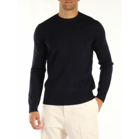 Emporio Armani Round-neck Stickat blå, Herr Stickade tröjor, Herr, Storlek: M