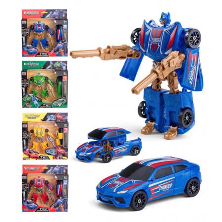 Leksaker Cars Bilar Robot 14cm / Bil 10cm Transforming Välj Färg 3. Gul