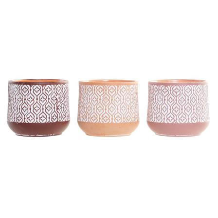 Kruka Dkd Home Decor Brun Terrakota N Korall (14 X 14 X 12.4 Cm)