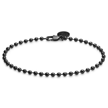 Essentials | Pulseira Corrente Bola Preto Metalizado de 3 mm para homens - Pulseiras em aço