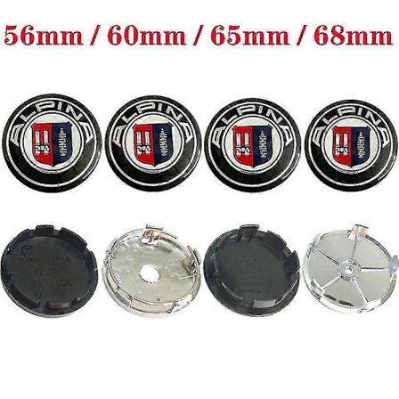 4 stk./sæt 56 mm 60 mm 65 mm 68 mm Kompatibel med Alpina hjulcenter navkapsler dækklistermærke bilstyling autotilbehør - Perfekt