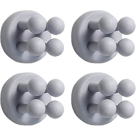 Silikone Tandbørsteholdere - 4 stk. Barberknivskroge Selvklæbende Vægmonteret til Ophængning af Håndklæde Nøgle Stik Kabel, Væsentlige Ting til Køkken