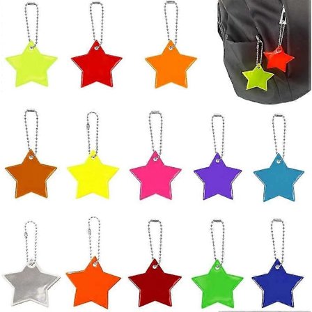 13 Stykker, Refleks Henger, Sikkerhets Refleks Henger, Stjerne Sikkerhets Refleks, Sikkerhets Refleks Reflektorer, Refleks Henger For Skolesekk, Barn 