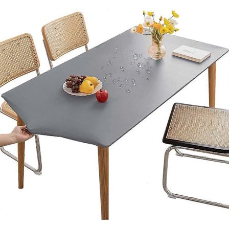 1 st elastisk rektangulär bordsduk, fläckbeständig, vattentät och avtorkningsbar