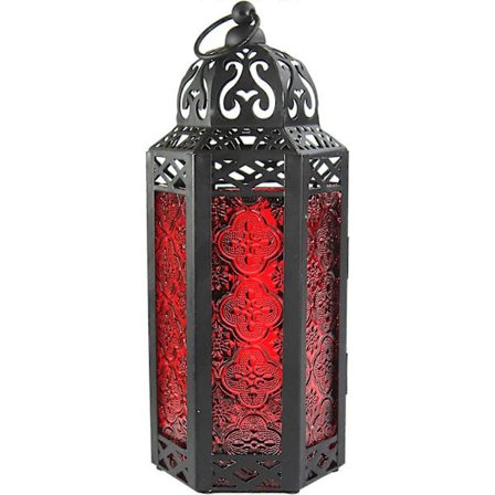Marokkansk dekorativ lyslykt, rød
