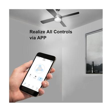 Ifan04-l Wifi-kattotuuletin ja -valo 110-240v Sovellus 433mhz Rf Kaukosäädin Alexalle