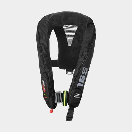 Giubbotto di salvataggio gonfiabile Baltic Legend 165N SLA con imbracatura, automatico, nero + cartuccia di CO2 33 grammi, 40 - 120 kg