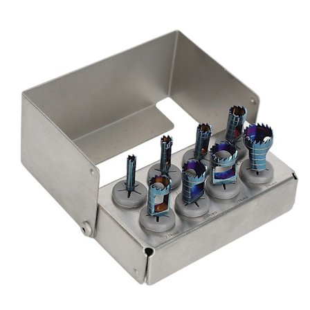 8st Dental Trepanborrar Kit Tandläkarimplantat Instrument Verktyg Trepanborrar med Hållare 3 Till 10mm